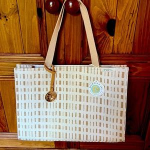 Spartina 449 Market Tote Parade Tan and ivory pattern